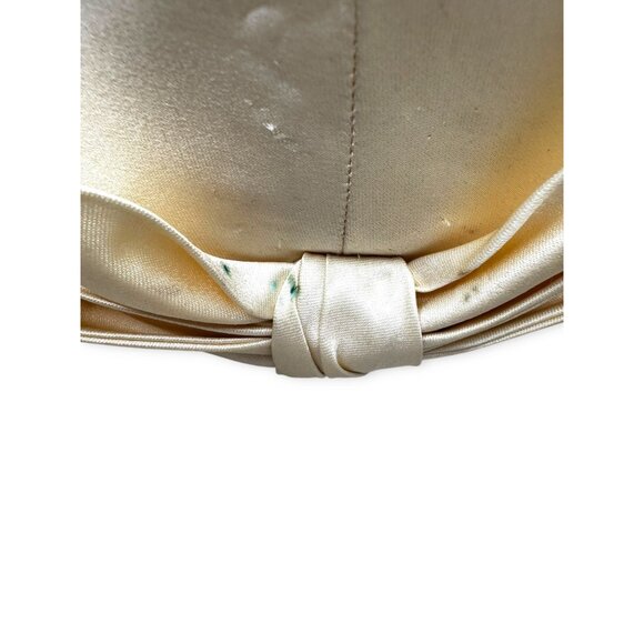 Vintage Lellén Daché Ivory Satin Bow Hat Pasadena Victorian Room - Picture 11 of 11